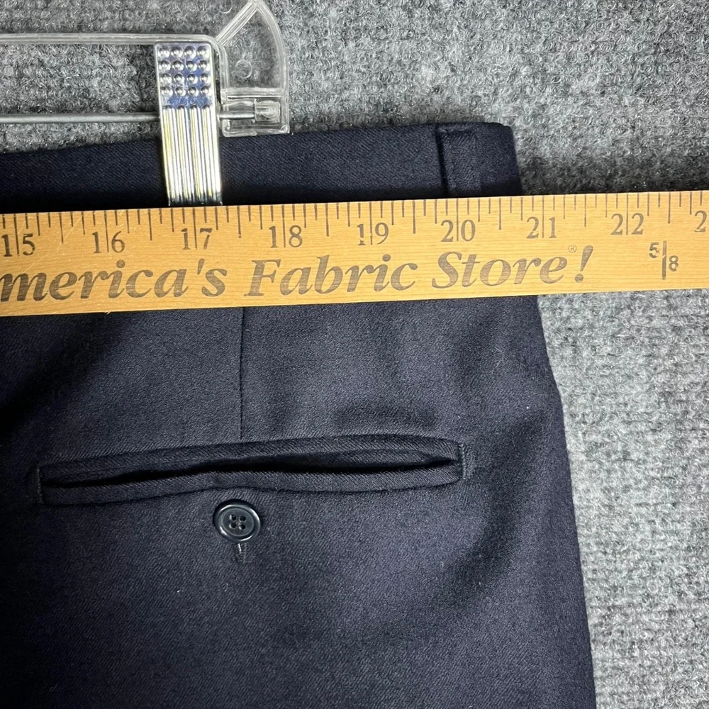 Grant Thomas Dress Pants Men 42 Navy Blue Wool Cashmere Pleated Made in Italy